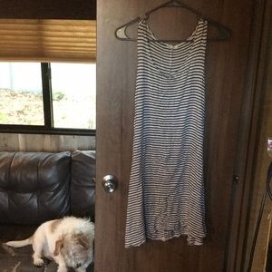 Stripe print long tank top